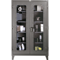 Armoires &agrave; fen&ecirc;tres claires, Acier, 4 Tablettes, 72" h x 48" la x 24" p Les Distributions ICE