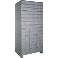 Industrial Drawer Cabinets With Base, 90 Drawers, 34-1/8" W x 12-1/4" D x 69-1/8" H, Grey Les Distributions ICE