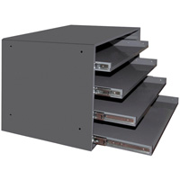 Casiers pour boîtes &agrave; compartiments, Acier, 4 compartiments, 20" la x 15-3/4" p, 15" h, Gris Les Distributions ICE