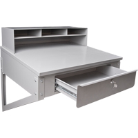 Wall-Mounted Shop Desk, 34-1/2" W x 28" D x 31" H, Grey Les Distributions ICE