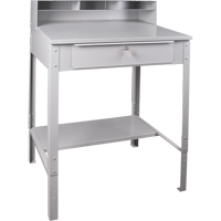 Open Floor Style Shop Desk, 34-1/2" W x 30" D x 53" H, Grey Les Distributions ICE
