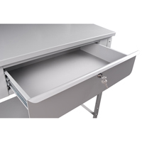 Open Floor Style Shop Desk, 34-1/2" W x 30" D x 53" H, Grey Les Distributions ICE