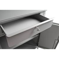Cabinet Style Shop Desk, 34-1/2" W x 30" D x 53" H, Grey Les Distributions ICE