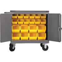 Mobile Workbench Cabinet with Bins, Steel Surface Les Distributions ICE