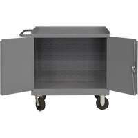 Mobile Workbench Cabinet with Louvered Panel Back, Steel Surface Les Distributions ICE