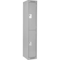 Clean Line Lockers, 2 -tier, 12" x 18" x 72", Steel, Grey, Rivet (Assembled) Les Distributions ICE