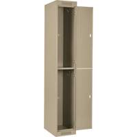 Clean Line Lockers, 2 -tier, Bank of 4, 48" x 18" x 72", Steel, Beige, Rivet (Assembled) Les Distributions ICE