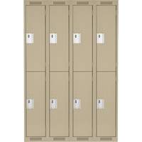 Clean Line Lockers, 2 -tier, Bank of 4, 48" x 18" x 72", Steel, Beige, Rivet (Assembled) Les Distributions ICE