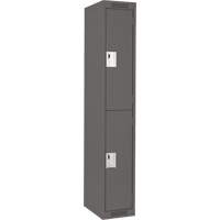 Clean Line Lockers, 2 -tier, 12" x 18" x 72", Steel, Charcoal, Rivet (Assembled) Les Distributions ICE