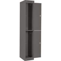 Clean Line Lockers, 2 -tier, Bank of 4, 48" x 18" x 72", Steel, Charcoal, Rivet (Assembled) Les Distributions ICE