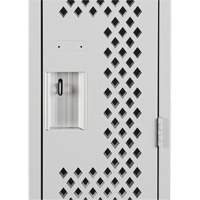 Clean Line Lockers, 2 -tier, 12" x 15" x 72", Steel, Grey, Rivet (Assembled), Perforated Les Distributions ICE