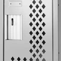 Clean Line Lockers, 12" x 15" x 72", Steel, Grey, Rivet (Assembled), Perforated Les Distributions ICE