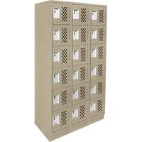 Clean-Line Perforated Lockerette, 6 -tier, Bank of 3, 15" x 72" x 12", Steel Les Distributions ICE