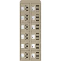 Clean-Line Perforated Lockerette, 6 -tier, Bank of 2, 12" x 72" x 12", Steel Les Distributions ICE