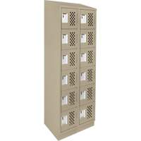 Clean-Line Perforated Lockerette, 6 -tier, Bank of 2, 12" x 72" x 12", Steel Les Distributions ICE