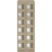 Clean-Line Perforated Lockerette, 6 -tier, Bank of 2, 12" x 72" x 12", Steel Les Distributions ICE