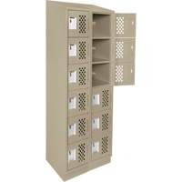 Clean-Line Perforated Lockerette, 6 -tier, Bank of 2, 12" x 72" x 12", Steel Les Distributions ICE