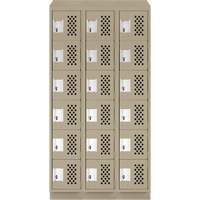 Clean-Line Perforated Lockerette, 6 -tier, Bank of 3, 12" x 72" x 12", Steel Les Distributions ICE