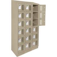 Clean-Line Perforated Lockerette, 6 -tier, Bank of 3, 12" x 72" x 12", Steel Les Distributions ICE