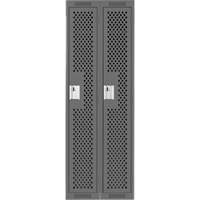 Clean Line Lockers, Bank of 2, 24" x 15" x 72", Steel, Charcoal, Rivet (Assembled), Perforated Les Distributions ICE
