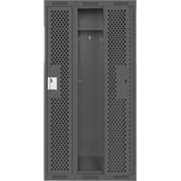 Clean Line Lockers, Bank of 3, 36" x 15" x 72", Steel, Charcoal, Rivet (Assembled), Perforated Les Distributions ICE