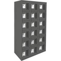 Assembled Lockerettes Clean Line Perforated Economy Lockers, 6 -tier, Bank of 3, 18" x 72" x 12", Steel Les Distributions ICE