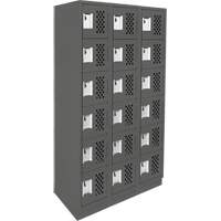 Clean-Line Perforated Lockerette, 6 -tier, Bank of 3, 15" x 72" x 12", Steel Les Distributions ICE
