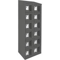 Clean-Line Perforated Lockerette, 6 -tier, Bank of 2, 12" x 72" x 12", Steel Les Distributions ICE