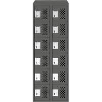 Clean-Line Perforated Lockerette, 6 -tier, Bank of 2, 12" x 72" x 12", Steel Les Distributions ICE