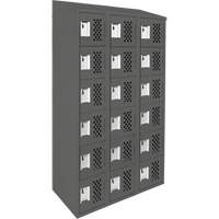 Clean-Line Perforated Lockerette, 6 -tier, Bank of 3, 12" x 72" x 12", Steel Les Distributions ICE