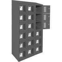 Clean-Line Perforated Lockerette, 6 -tier, Bank of 3, 12" x 72" x 12", Steel Les Distributions ICE