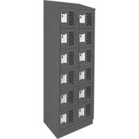 Clean-Line Perforated Lockerette, 6 -tier, Bank of 2, 12" x 72" x 12", Steel Les Distributions ICE