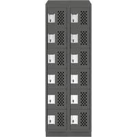 Clean-Line Perforated Lockerette, 6 -tier, Bank of 2, 12" x 72" x 12", Steel Les Distributions ICE