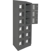 Clean-Line Perforated Lockerette, 6 -tier, Bank of 2, 12" x 72" x 12", Steel Les Distributions ICE