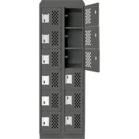 Clean-Line Perforated Lockerette, 6 -tier, Bank of 2, 12" x 72" x 12", Steel Les Distributions ICE
