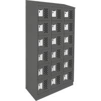 Clean-Line Perforated Lockerette, 6 -tier, Bank of 3, 12" x 72" x 12", Steel Les Distributions ICE