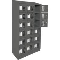 Clean-Line Perforated Lockerette, 6 -tier, Bank of 3, 12" x 72" x 12", Steel Les Distributions ICE