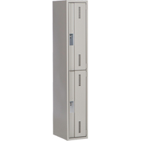 Concorde Heavy-Duty Lockers, 2 -tier, 12" x 18" x 72", Steel, Grey, Welded (Assembled) Les Distributions ICE