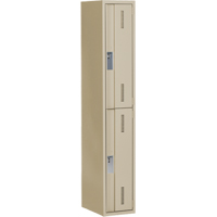 Concorde Heavy-Duty Lockers, 2 -tier, 12" x 18" x 72", Steel, Beige, Welded (Assembled) Les Distributions ICE