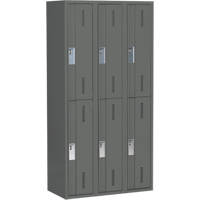 Casiers robustes Concorde, 2 niveaux, Bloc de 3, 36" x 18" x 72", Acier, Charbon, Soud&eacute; (assembl&eacute;) Les Distributions ICE