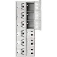 Clean Line Lockerettes, 6 -tier, Bank of 2, 18" x 72" x 12", Steel Les Distributions ICE