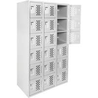 Clean Line Lockerettes, 6 -tier, Bank of 3, 18" x 72" x 12", Steel Les Distributions ICE