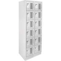 Clean-Line Perforated Lockerette, 6 -tier, Bank of 2, 15" x 72" x 12", Steel Les Distributions ICE