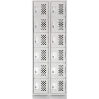 Clean-Line Perforated Lockerette, 6 -tier, Bank of 2, 15" x 72" x 12", Steel Les Distributions ICE