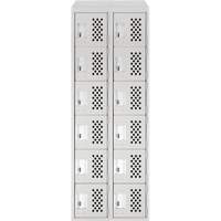 Clean-Line Perforated Lockerette, 6 -tier, Bank of 2, 12" x 72" x 12", Steel Les Distributions ICE