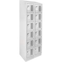 Clean-Line Perforated Lockerette, 6 -tier, Bank of 2, 12" x 72" x 12", Steel Les Distributions ICE