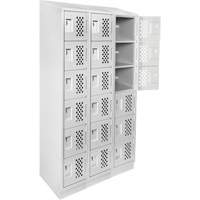 Clean-Line Perforated Lockerette, 6 -tier, Bank of 3, 12" x 72" x 12", Steel Les Distributions ICE