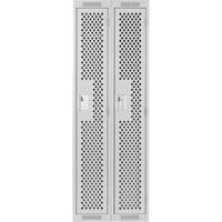 Clean Line Lockers, 2 -tier, 12" x 15" x 72", Steel, Grey, Rivet (Assembled), Perforated Les Distributions ICE