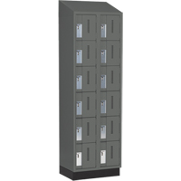 Concorde Heavy-Duty Lockers, 6 -tier, Bank of 2, 24" x 18" x 82", Steel, Charcoal, Welded (Assembled) Les Distributions ICE