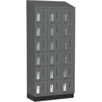 Concorde Heavy-Duty Lockers, 6 -tier, Bank of 3, 36" x 18" x 82", Steel, Charcoal, Welded (Assembled) Les Distributions ICE